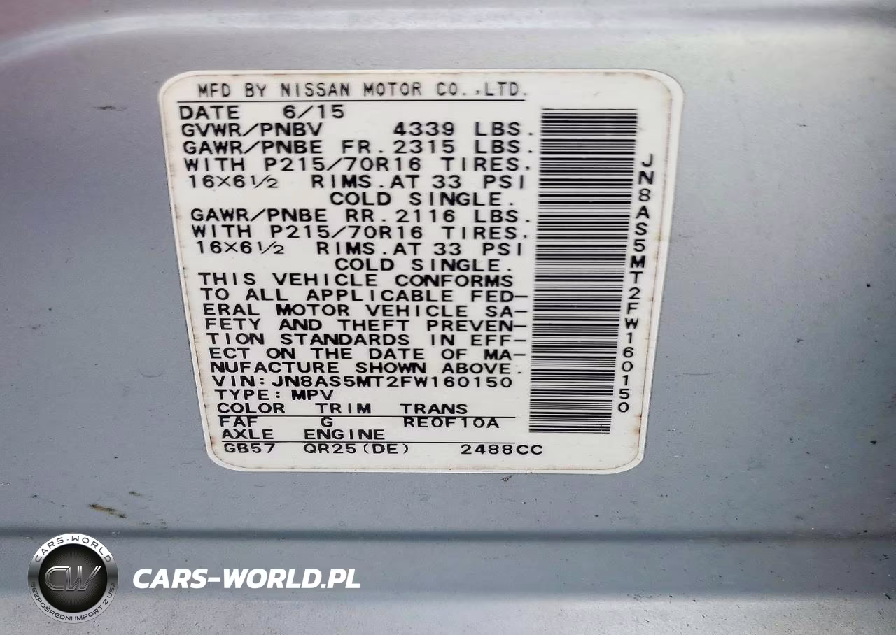 2015 Nissan Rogue Select S VIN:JN8AS5MT2FW160150 - 7