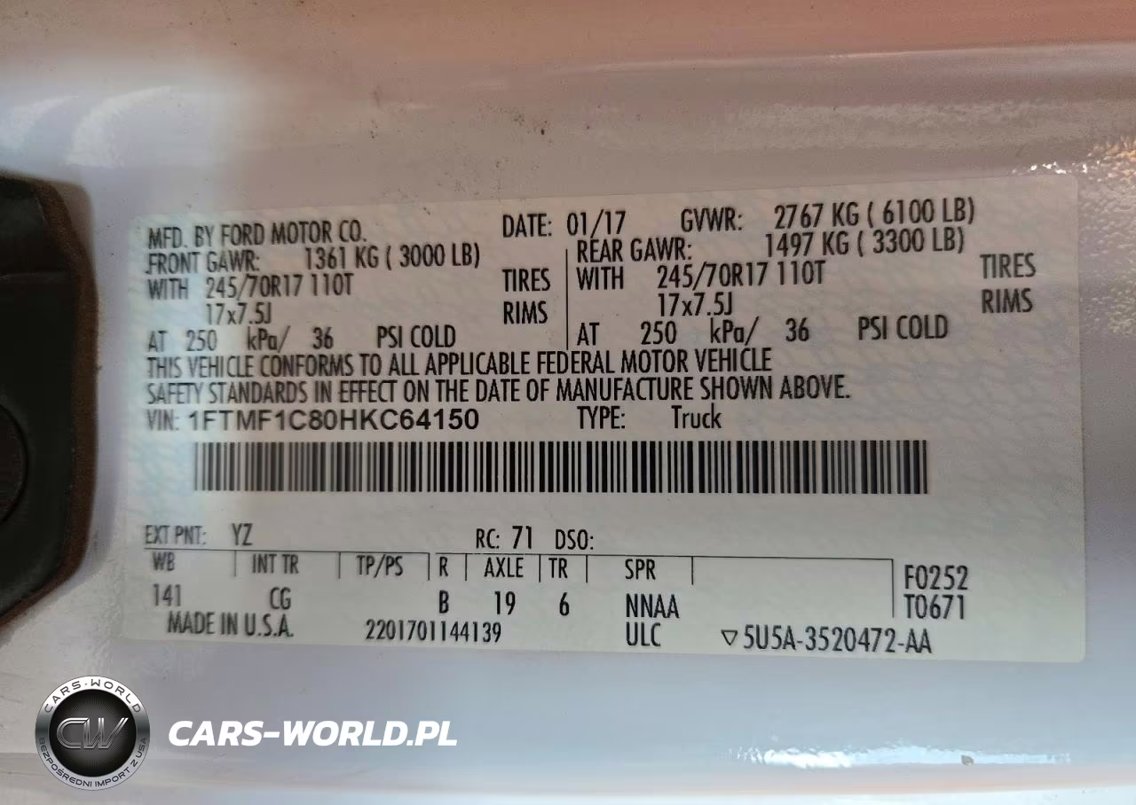 2017 Ford F150 Xl VIN:1FTMF1C80HKC64150 - 12