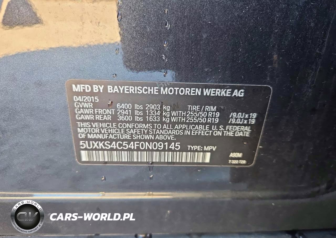 2015 BMW X5 xDrive35D VIN:5UXKS4C54F0N09145 - 14