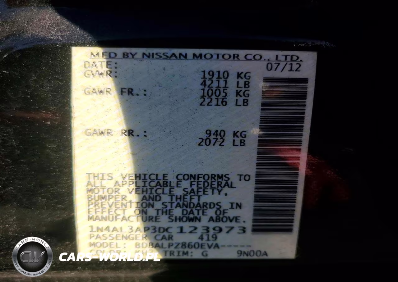 2013 Nissan Altima 2.5 VIN:1N4AL3AP3DC123973 - 12