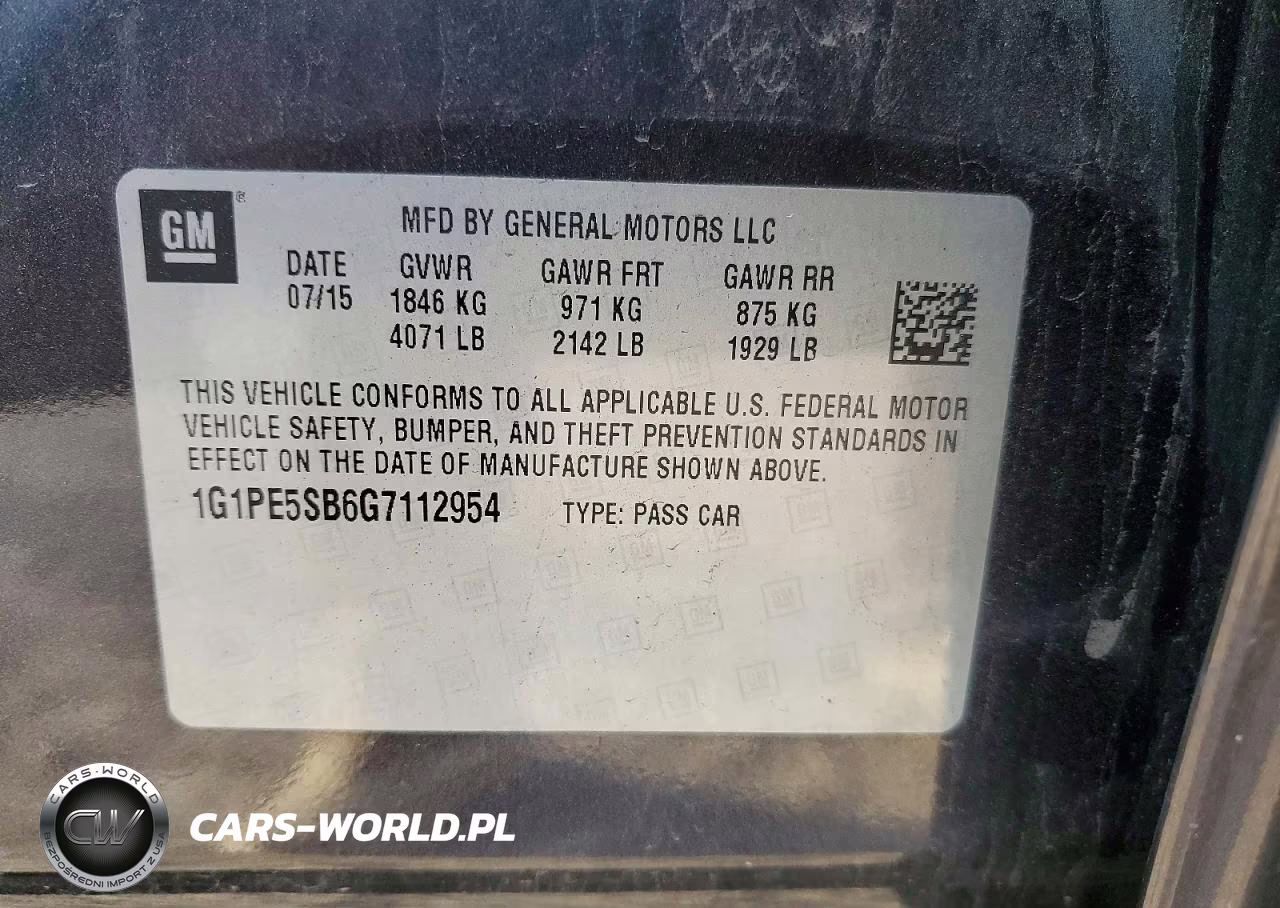 2016 Chevrolet Cruze Limited Lt VIN:1G1PE5SB6G7112954 - 12