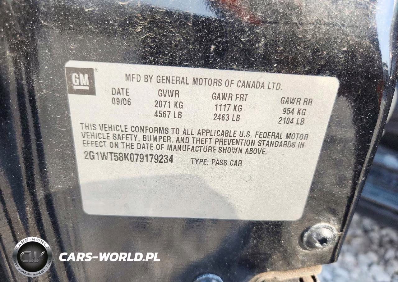 2007 Chevrolet Impala Lt VIN:2G1WT58K079179234 - 12