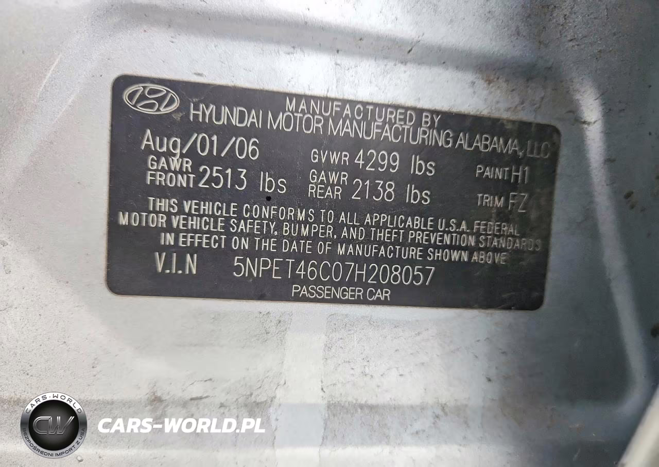 2007 Hyundai Sonata Gls VIN:5NPET46C07H208057 - 12