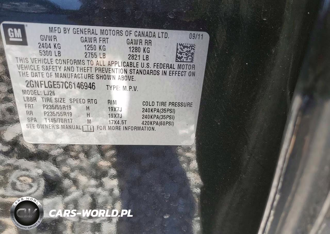 2012 Chevrolet Equinox Ltz VIN:2GNFLGE57C6146946 - 13