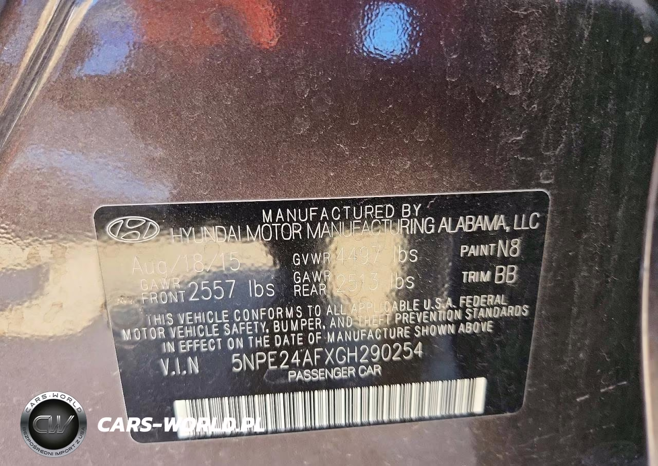 2016 Hyundai Sonata Se VIN:5NPE24AFXGH290254 - 12