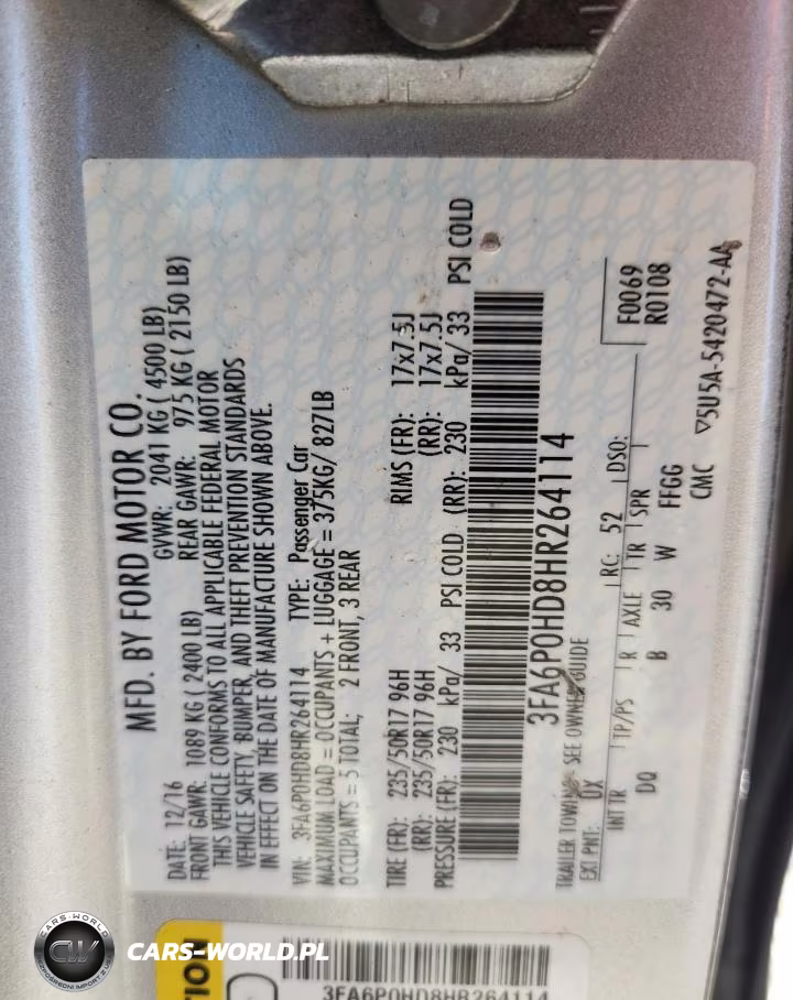 2017 Ford Fusion Se VIN:3FA6P0HD8HR264114 - 12