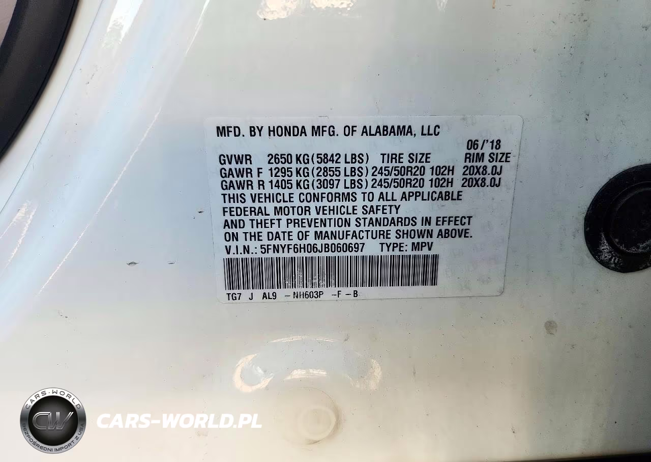 2018 Honda Pilot Elite VIN:5FNYF6H06JB060697 - 13