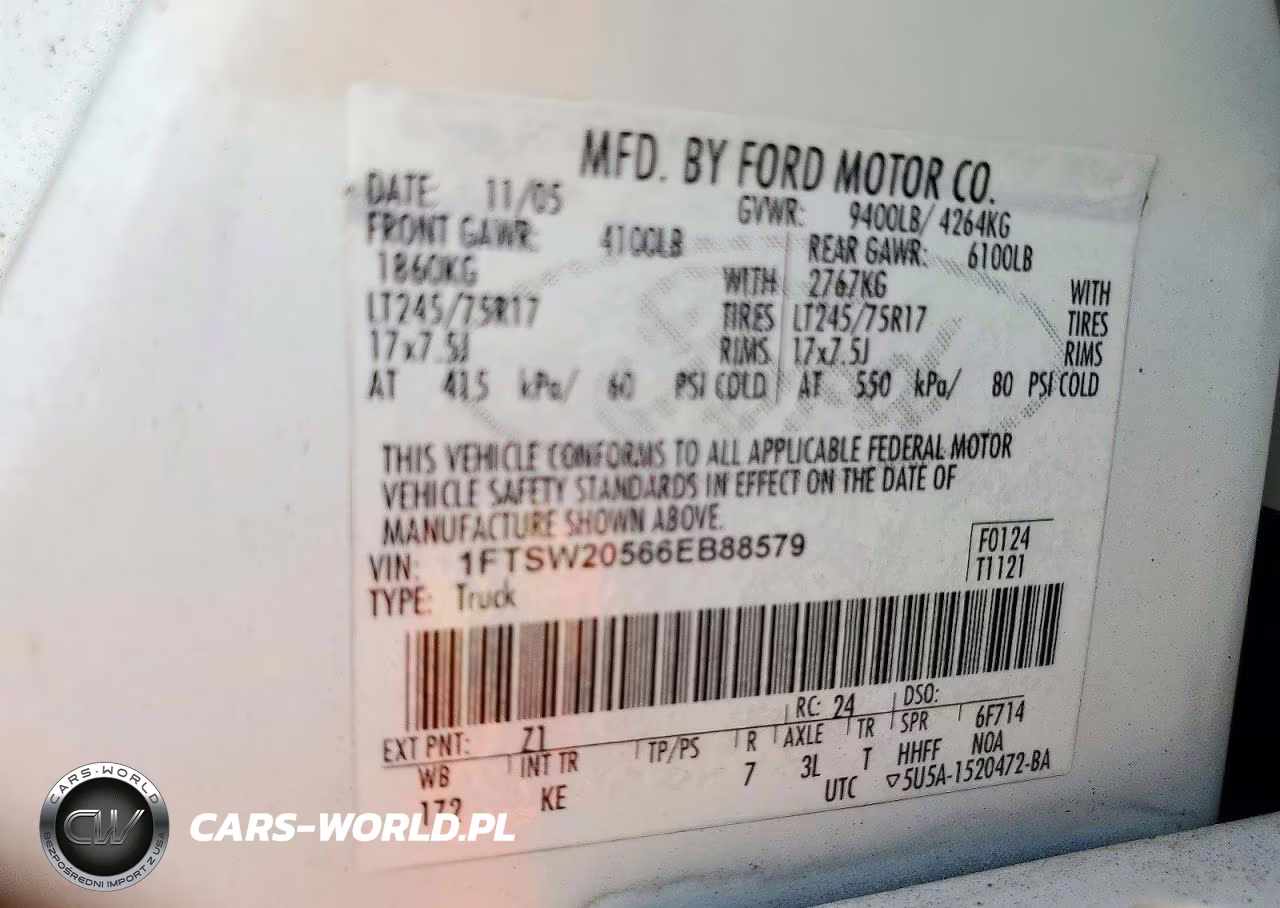 2006 Ford F250 Super Duty VIN:1FTSW20566EB88579 - 12