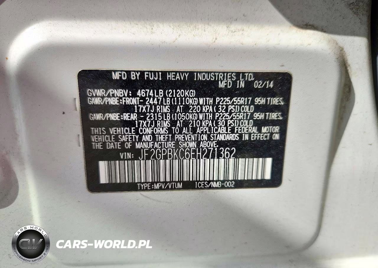 2014 Subaru Xv Crosstrek 2.0I Hybrid Touring VIN:JF2GPBKC6EH271362 - 12