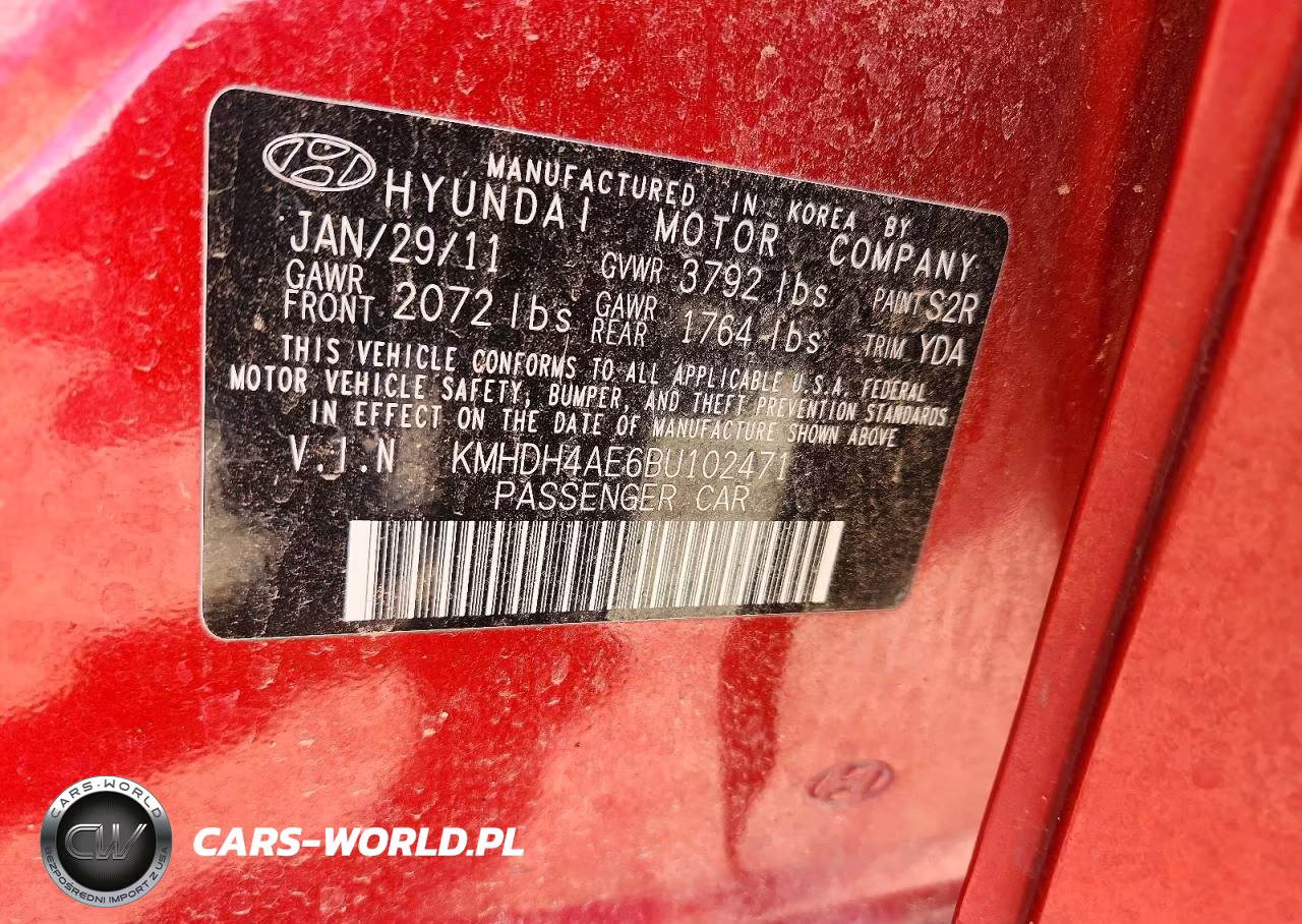 2011 Hyundai Elantra Gls VIN:KMHDH4AE6BU102471 - 12