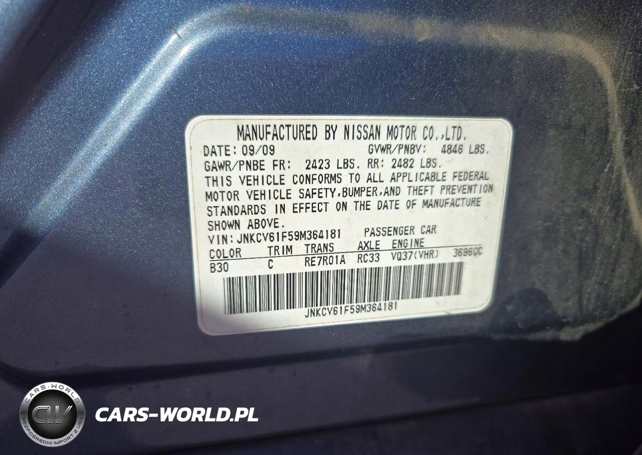 2009 Infiniti G37 Sedan X VIN:JNKCV61F59M364181 - 12