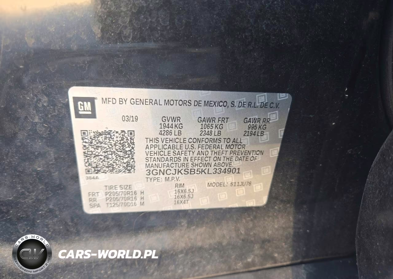 2019 Chevrolet Trax Ls VIN:3GNCJKSB5KL334901 - 14