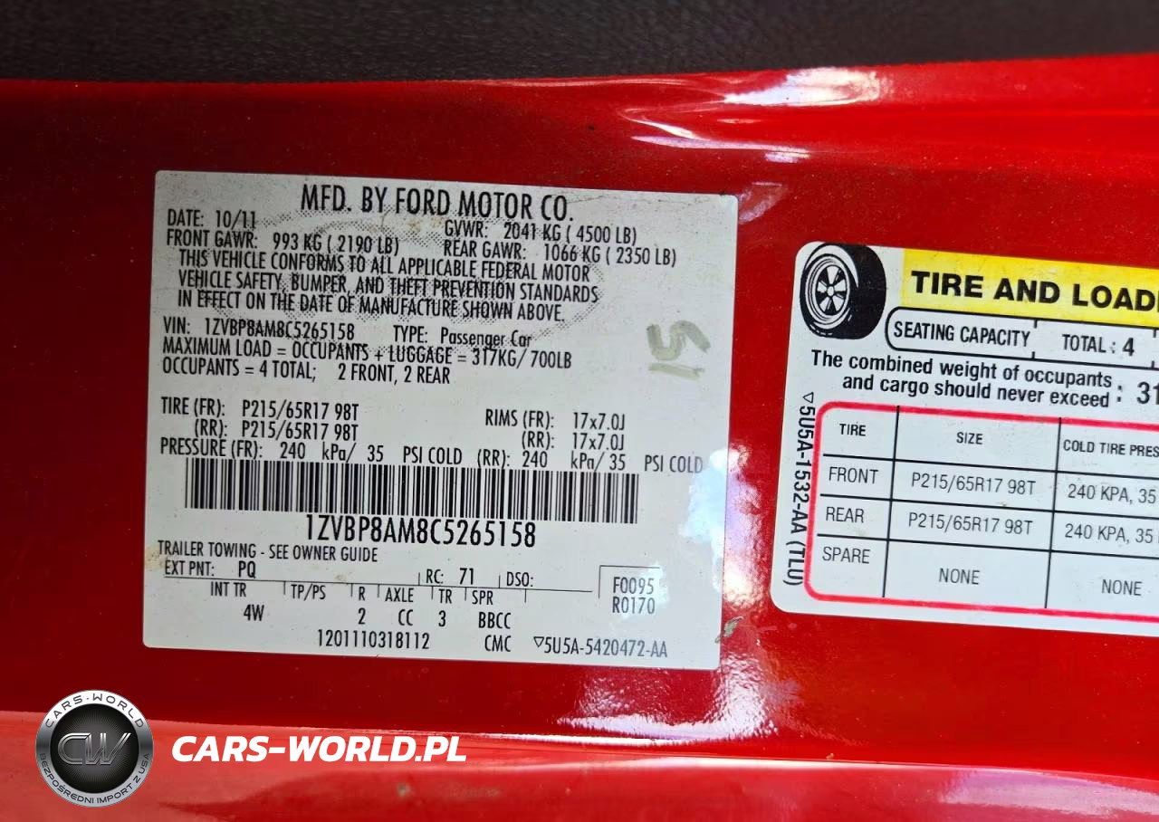 2012 Ford Mustang VIN:1ZVBP8AM8C5265158 - 12