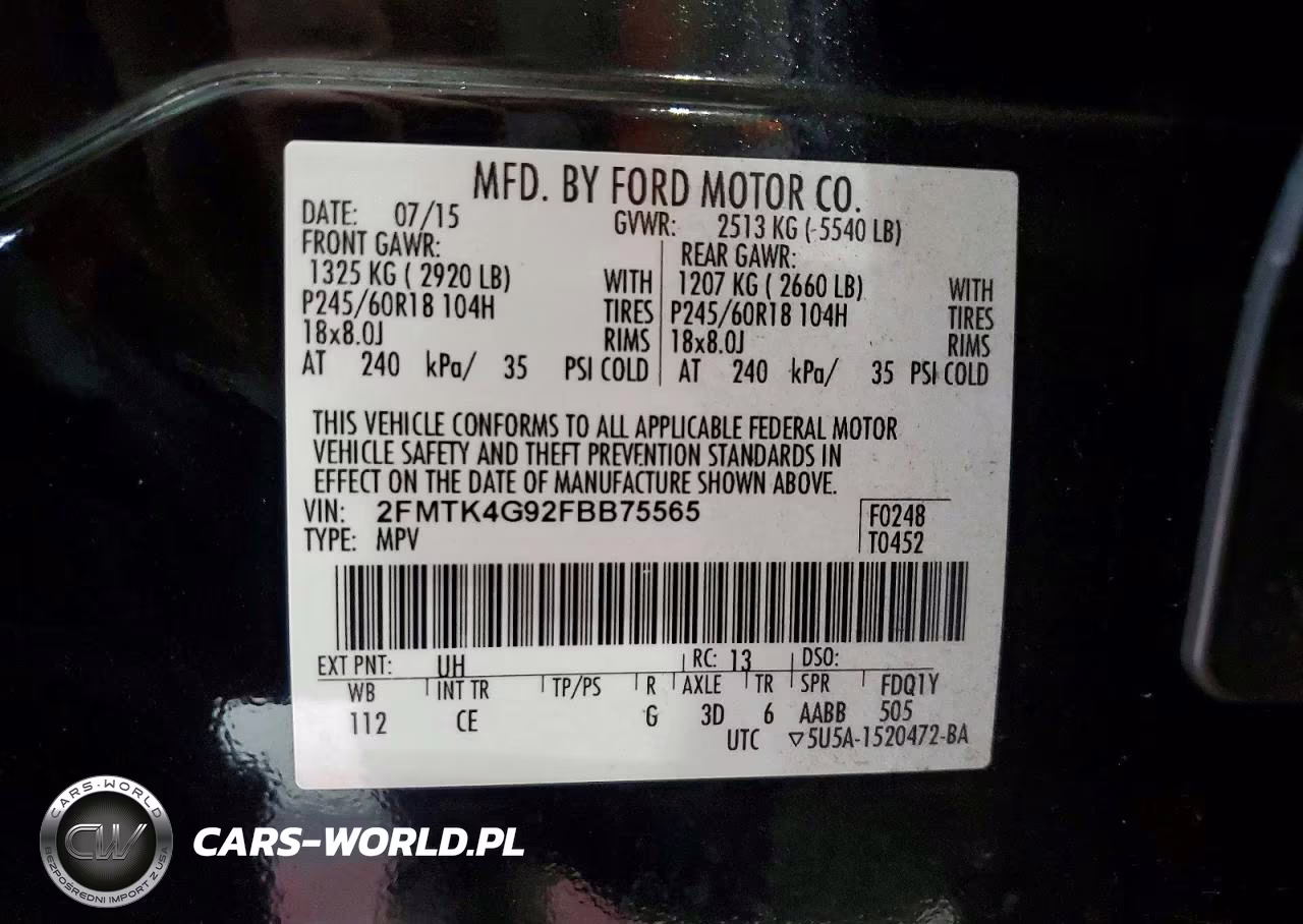 2015 Ford Edge Se VIN:2FMTK4G92FBB75565 - 12