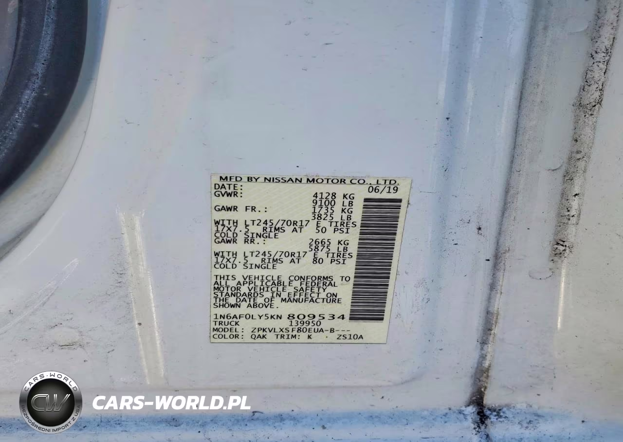 2019 Nissan Nv 2500 Delivery Van VIN:1N6AF0LY5KN809534 - 10