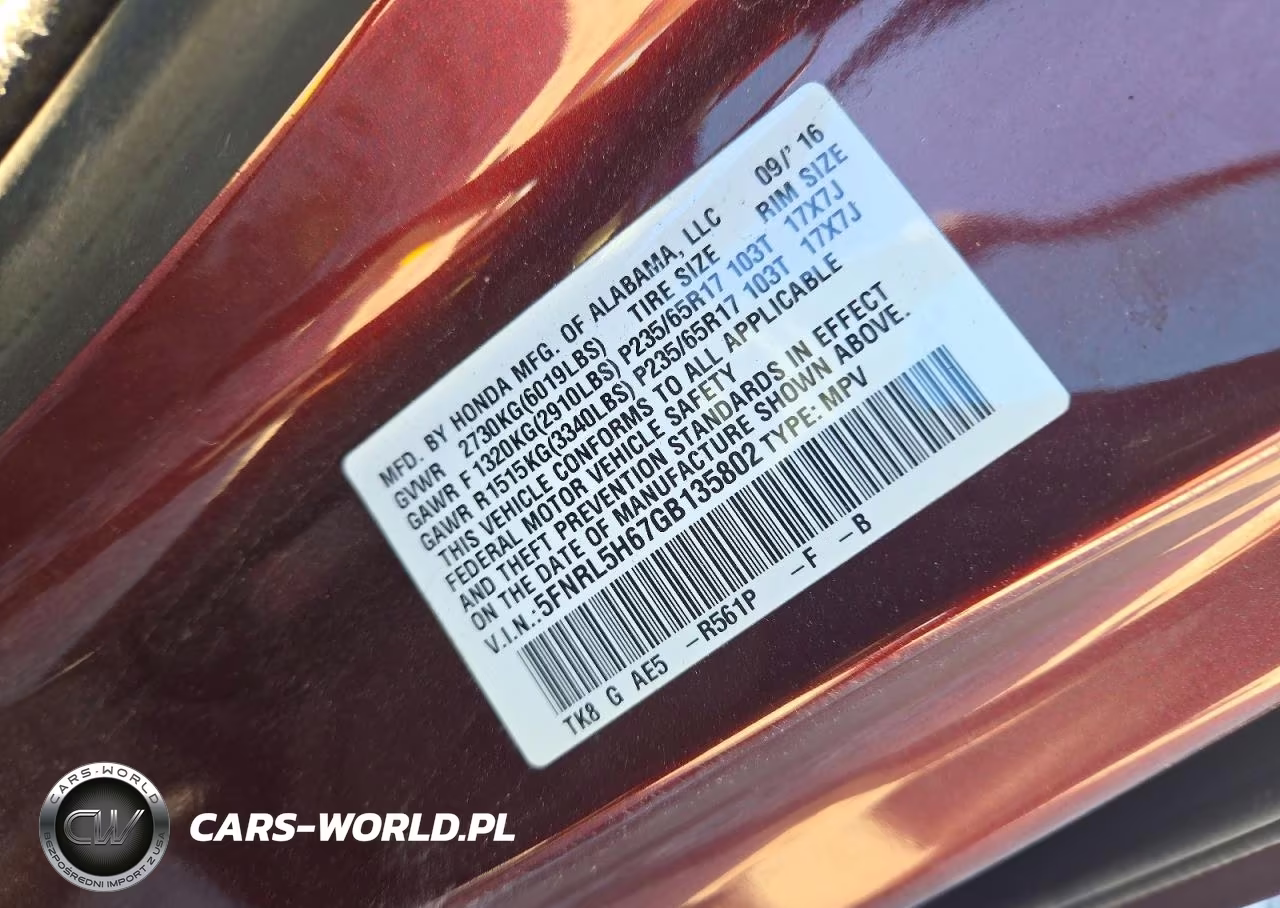 2016 Honda Odyssey Exl VIN:5FNRL5H67GB135802 - 13