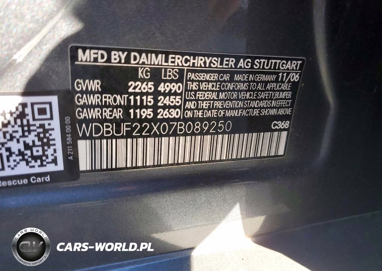 2007 Mercedes-Benz E 320 Cdi VIN:WDBUF22X07B089250 - 12