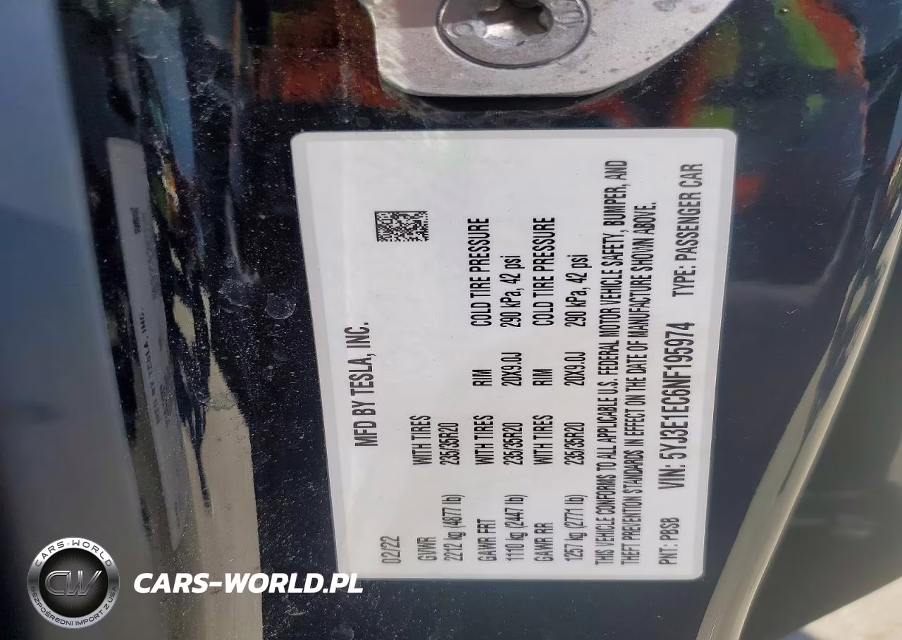 2022 Tesla Model 3 VIN:5YJ3E1EC6NF195974 - 14