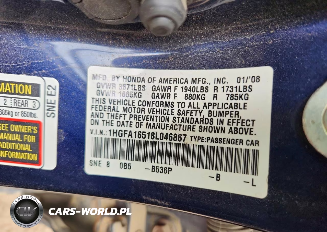 2008 Honda Civic Lx VIN:1HGFA16518L046867 - 11