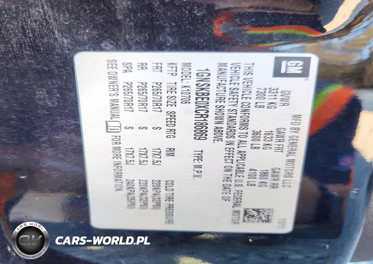 2012 Chevrolet Tahoe Lt VIN:1GNSKBE0XCR186869 - 13