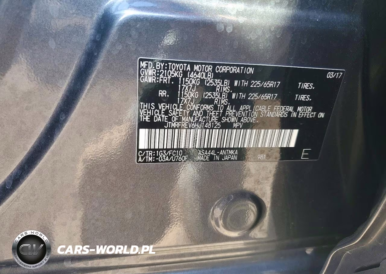 2017 Toyota Rav4 Xle VIN:JTMRFREV6HJ148125 - 13