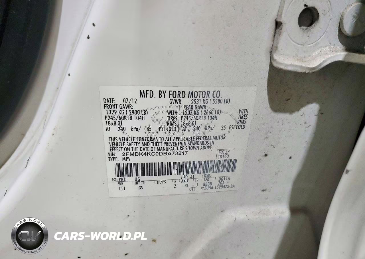 FORD EDGE LIMIT VIN:2FMDK4KC0DBA73217 - 13