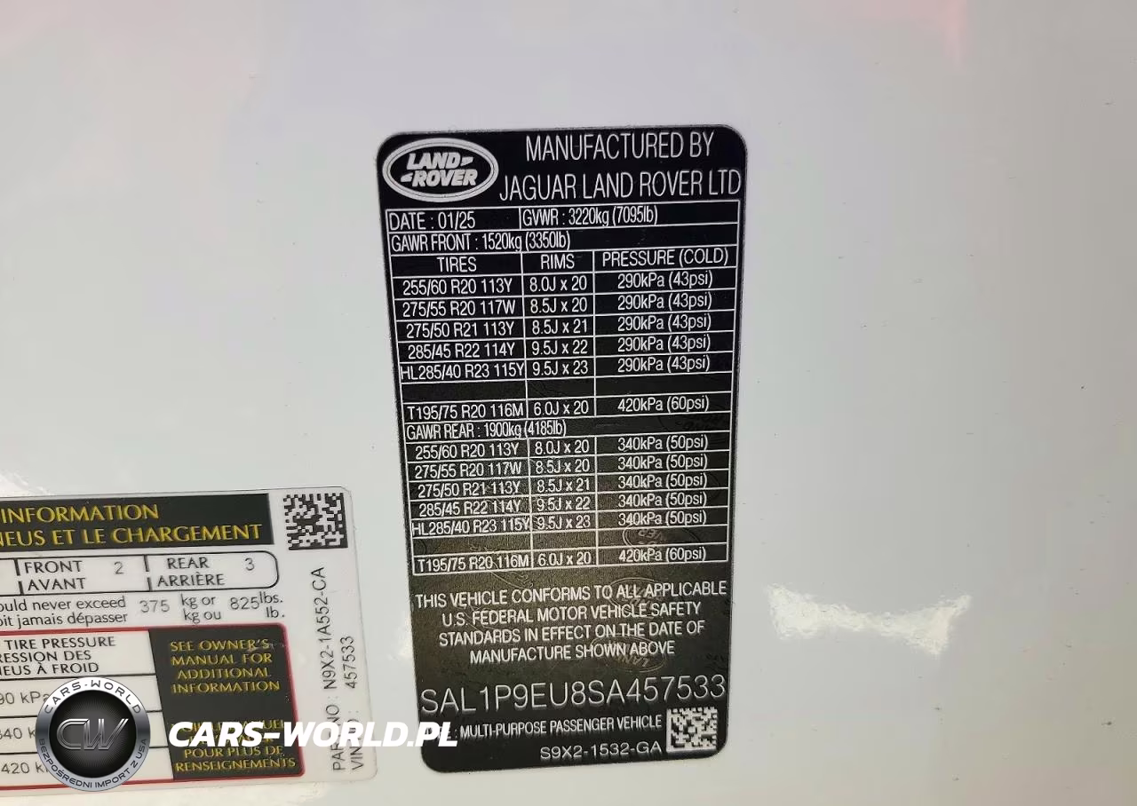 2025 Land Rover Range Rover Sport Se VIN:SAL1P9EU8SA457533 - 14