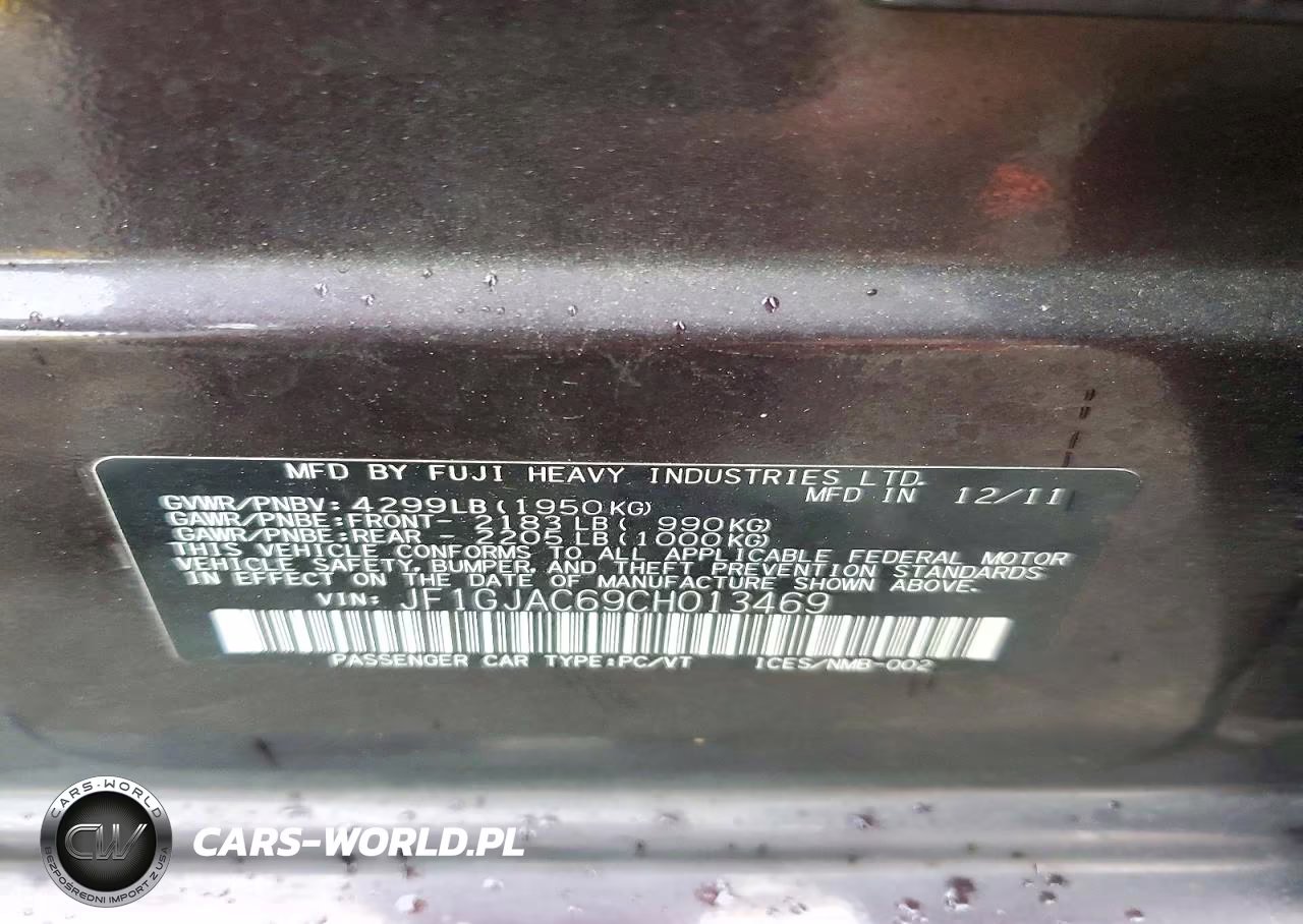 2012 Subaru Impreza Premium VIN:JF1GJAC69CH013469 - 13