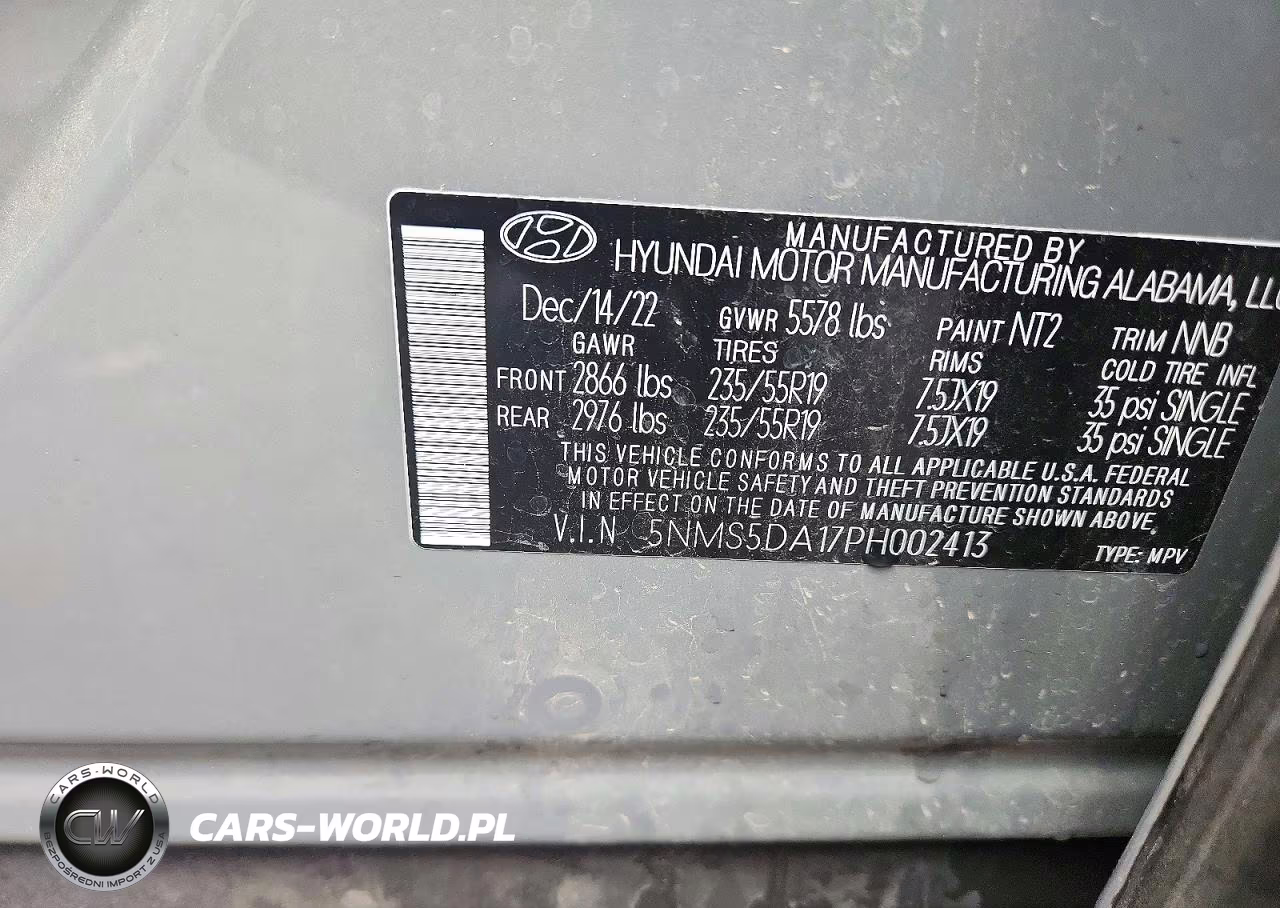 2023 Hyundai Santa Fe Limited VIN:5NMS5DA17PH002413 - 14