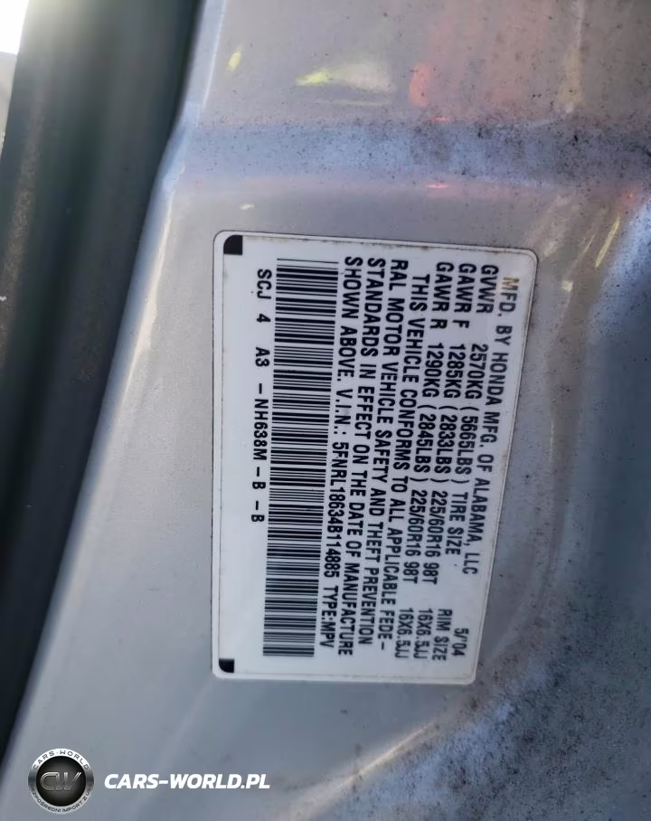 2004 Honda Odyssey Ex VIN:5FNRL18634B114885 - 13