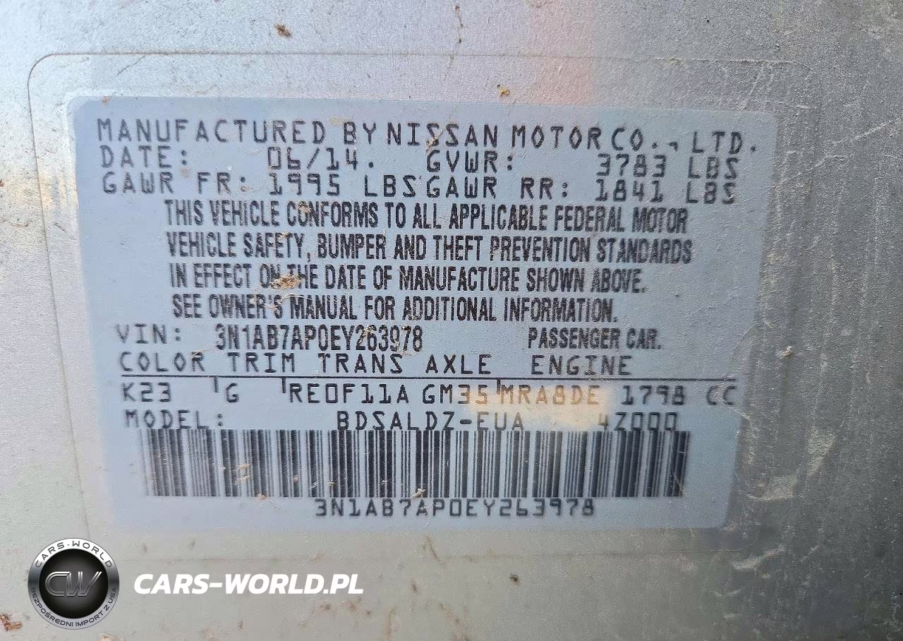 2014 Nissan Sentra Sv VIN:3N1AB7AP0EY263978 - 12