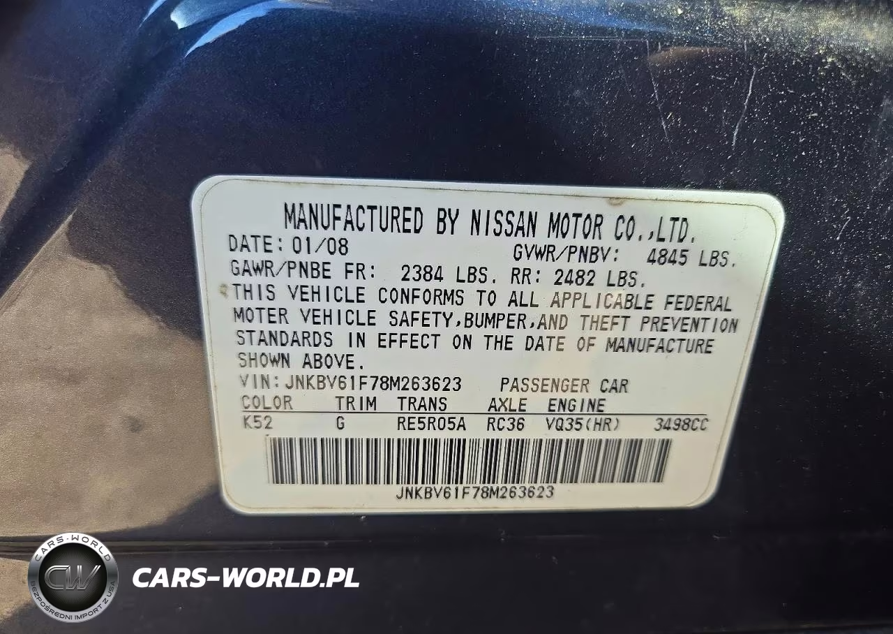 2008 Infiniti G35 X VIN:JNKBV61F78M263623 - 12