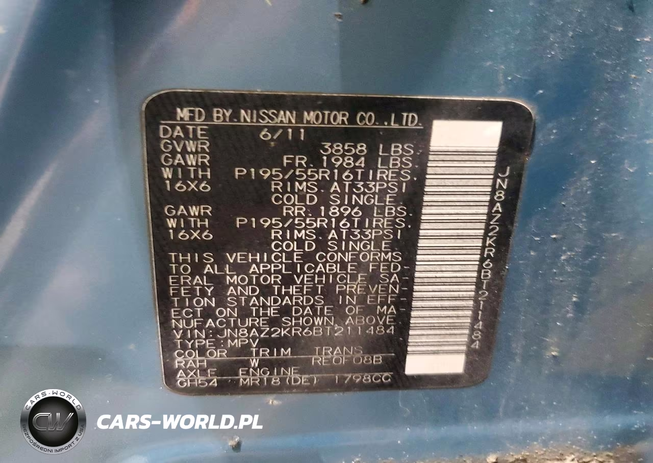 2011 Nissan Cube 1.8 VIN:JN8AZ2KR6BT211484 - 13