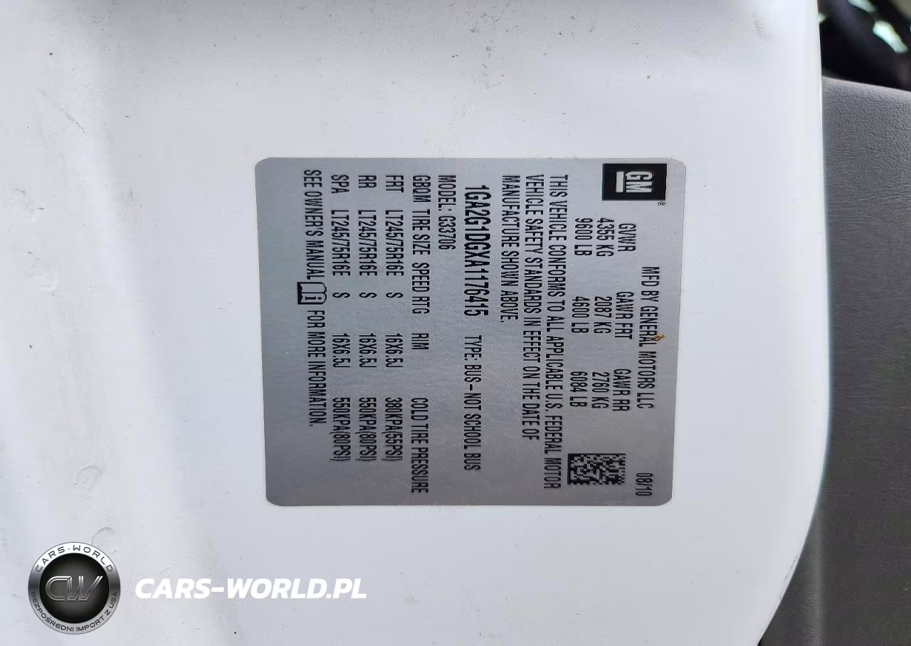 2010 Chevrolet Express G3500 Lt VIN:1GA2G1DGXA1176415 - 13