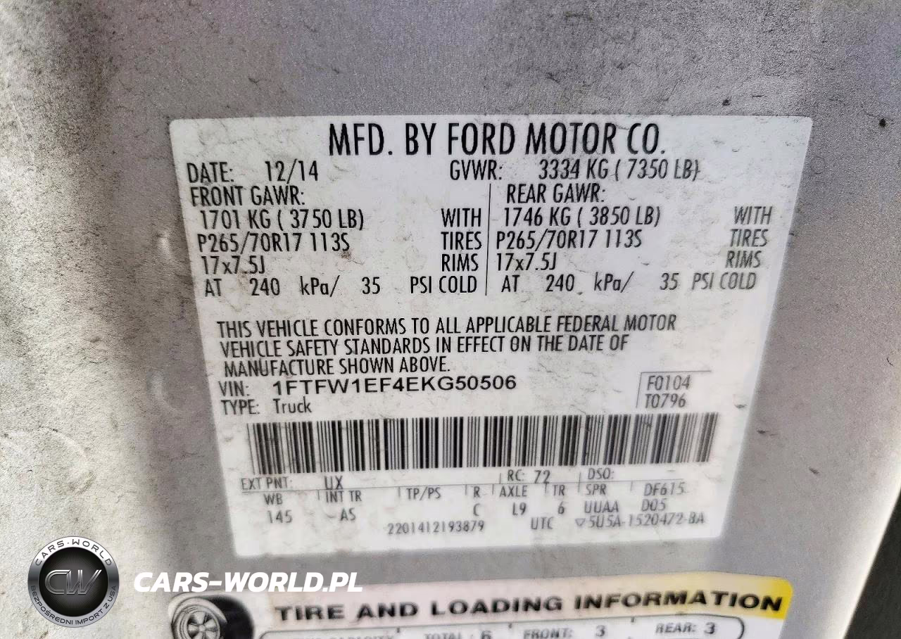 2014 Ford F150 Supercrew VIN:1FTFW1EF4EKG50506 - 12