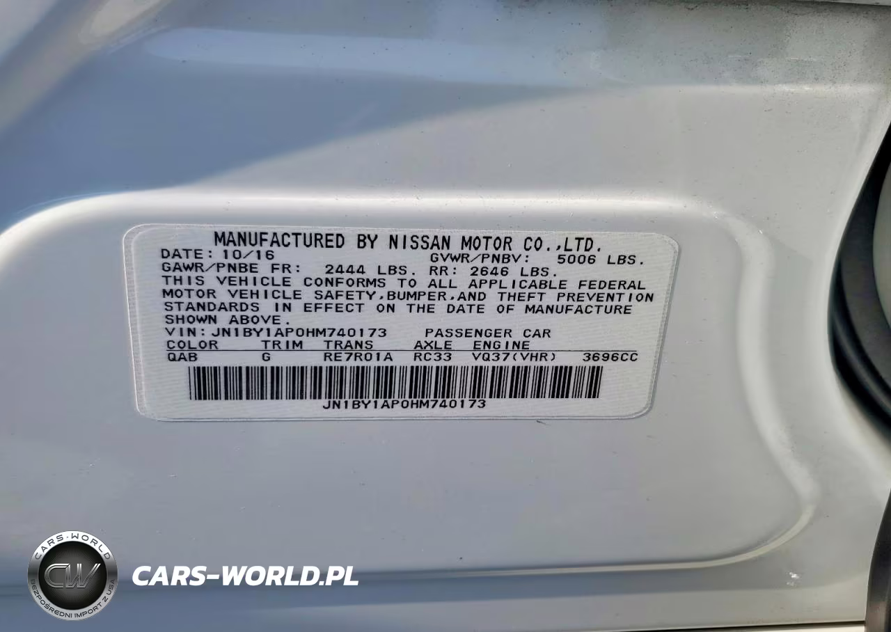 2017 Infiniti Q70 3.7 VIN:JN1BY1AP0HM740173 - 12