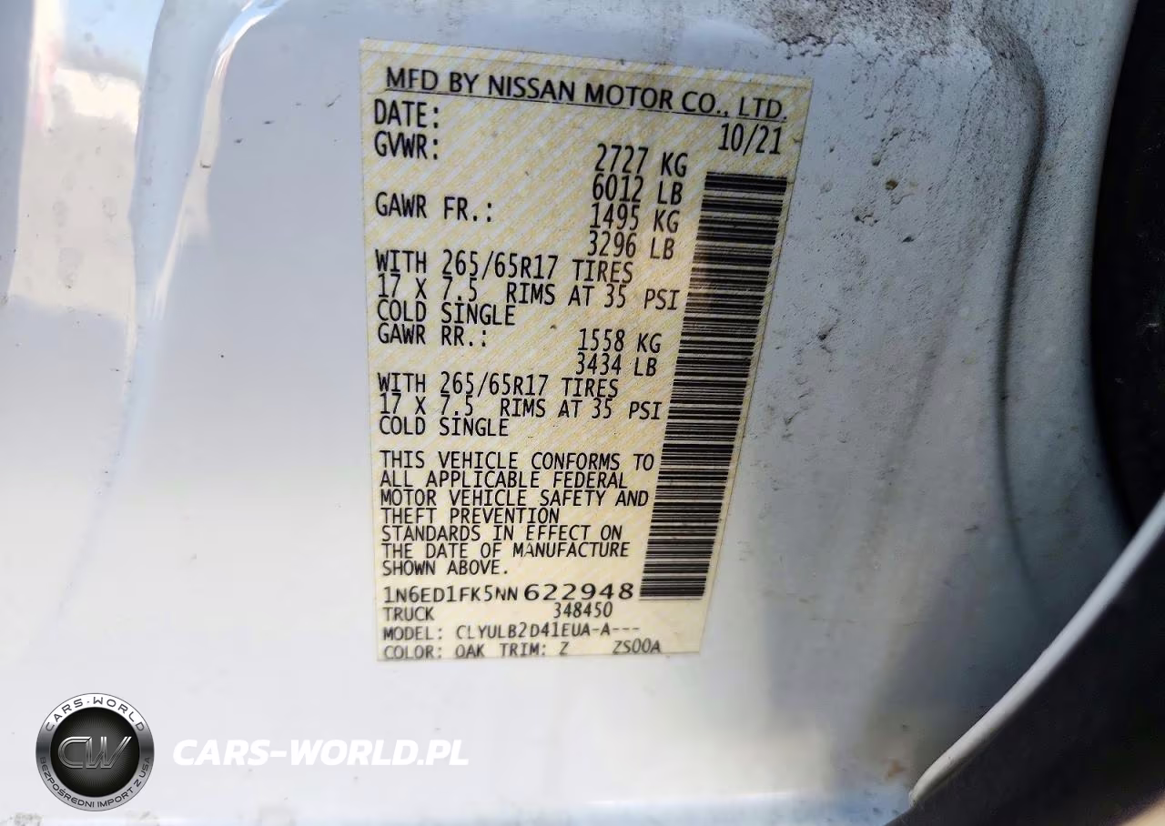 2022 Nissan Frontier Sv VIN:1N6ED1FK5NN622948 - 12