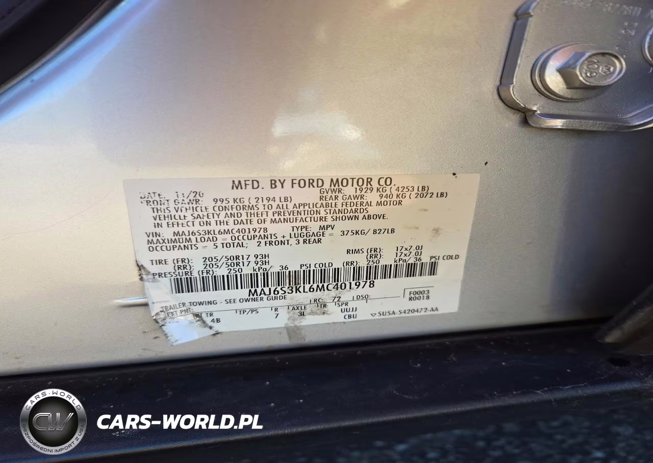 2021 Ford Ecosport Titanium VIN:MAJ6S3KL6MC401978 - 12