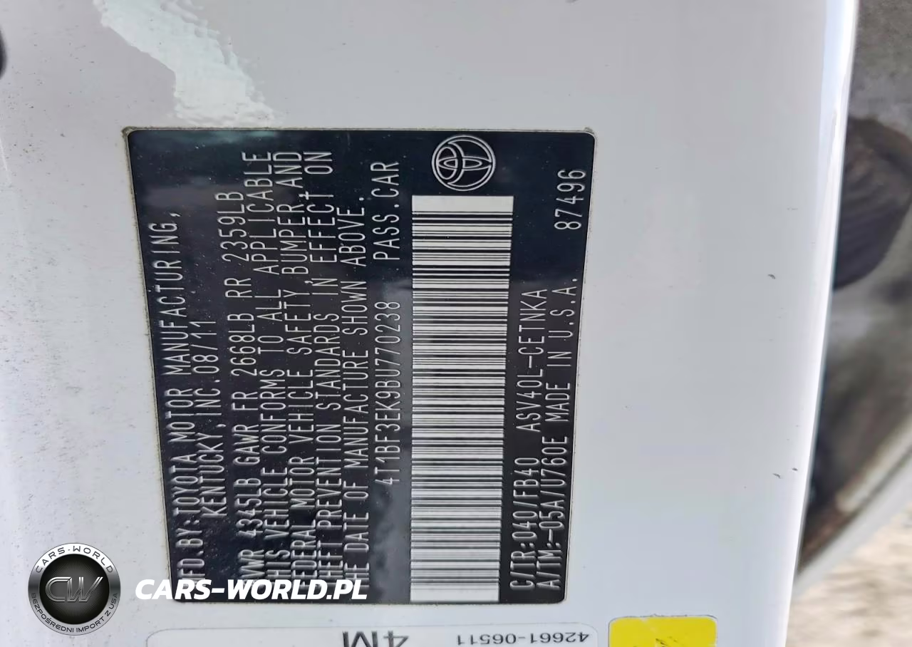 2011 Toyota Camry Base VIN:4T1BF3EK9BU770238 - 12