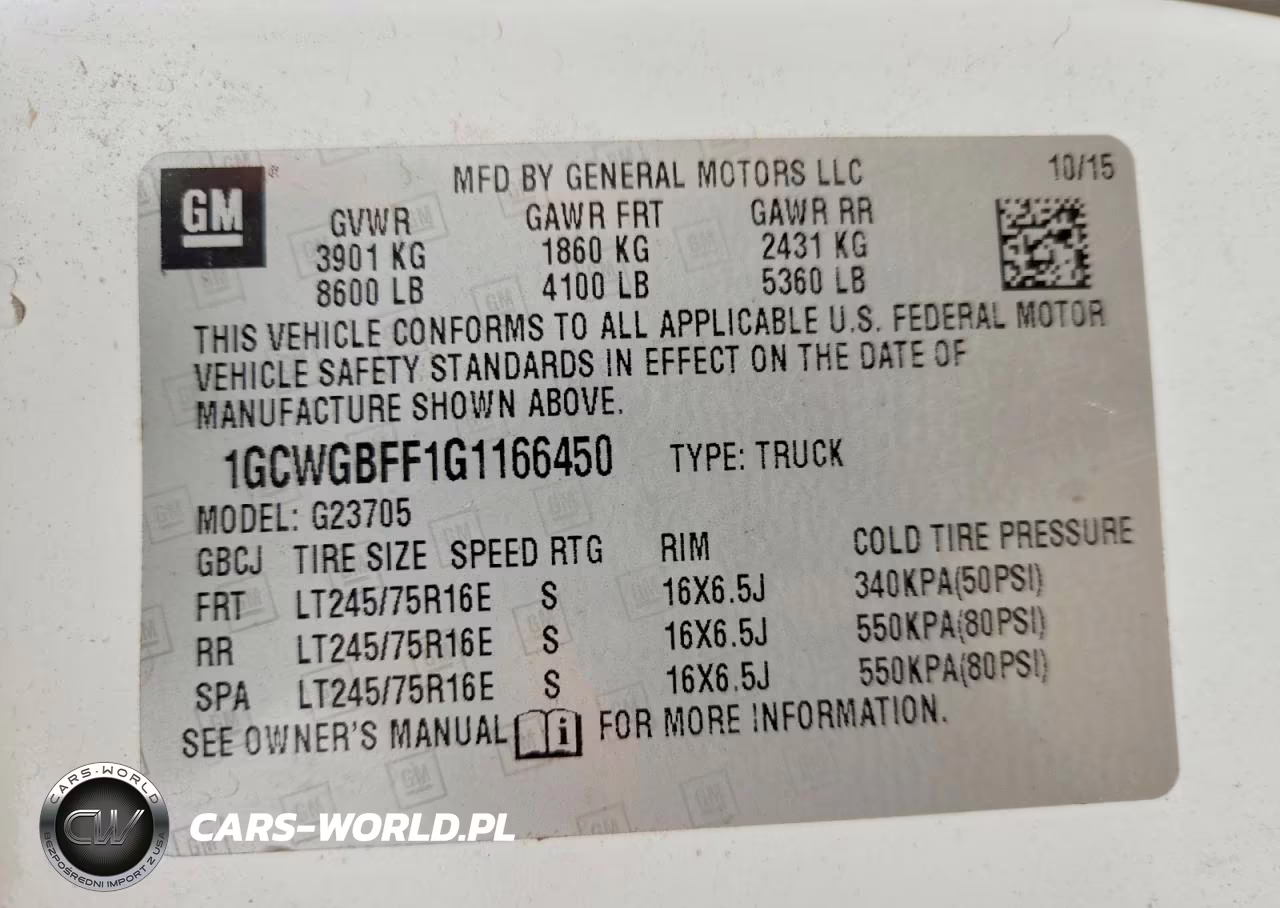 2016 Chevrolet Express G2500 Utility - Service Van VIN:1GCWGBFF1G1166450 - 13