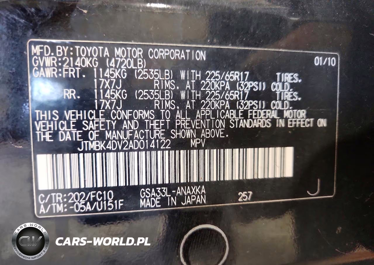 2010 Toyota Rav4 Base VIN:JTMBK4DV2AD014122 - 12
