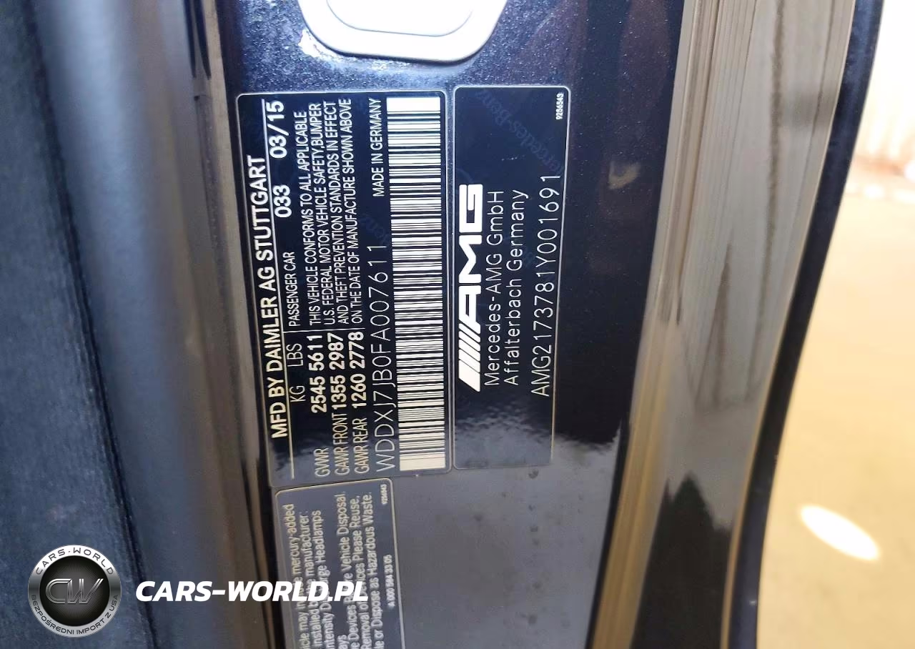 2015 Mercedes-Benz S 63 Amg VIN:WDDXJ7JB0FA007611 - 12