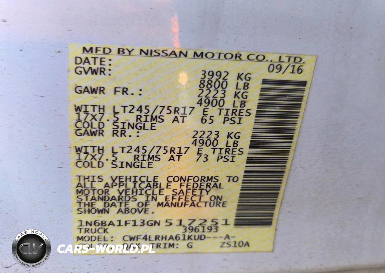 2016 Nissan Titan Xd S VIN:1N6BA1F13GN517251 - 12