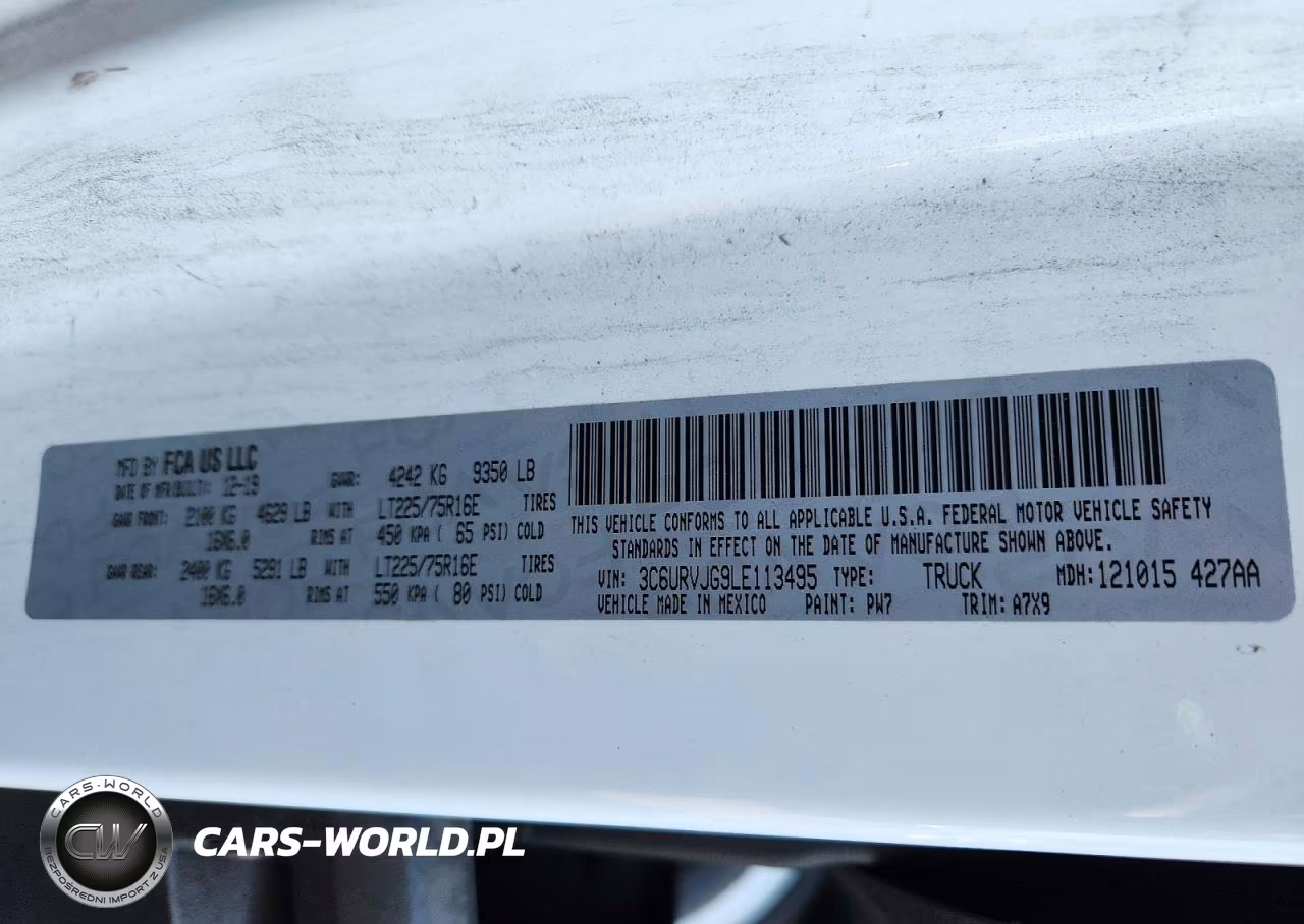 2020 Ram Promaster 3500 Delivery Van VIN:3C6URVJG9LE113495 - 14