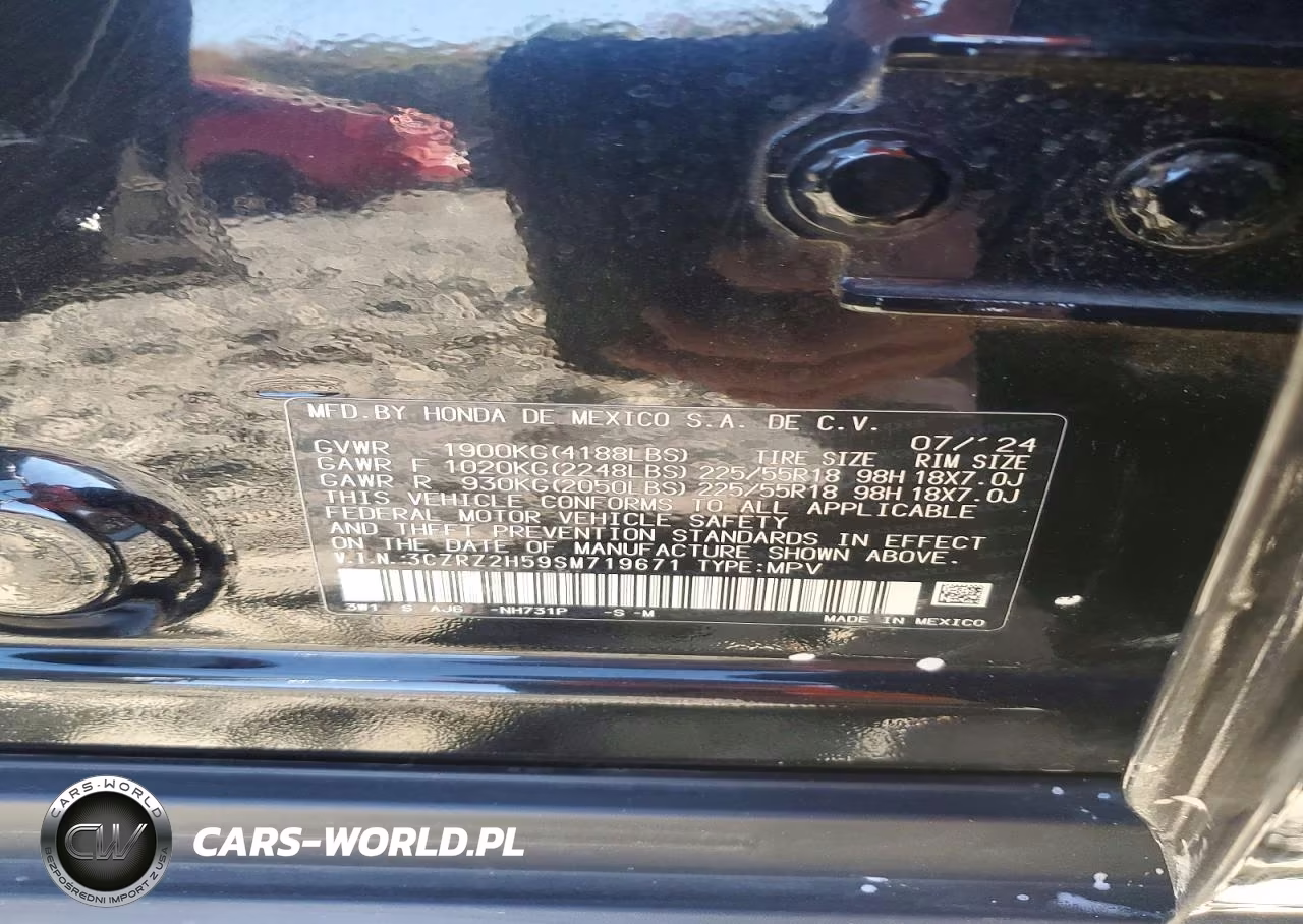 2025 Honda Hr-V Awd Sport VIN:3CZRZ2H59SM719671 - 12