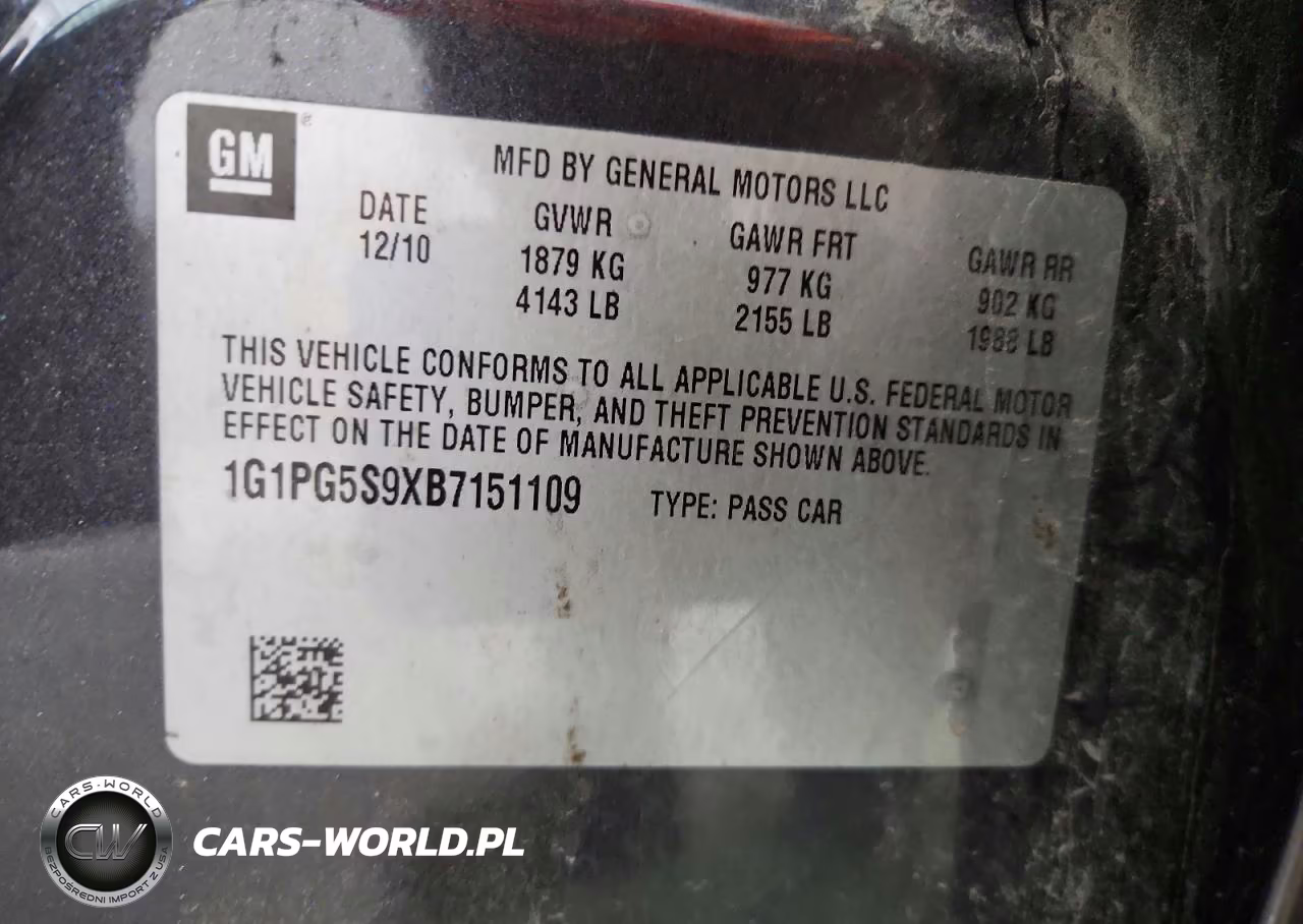 2011 Chevrolet Cruze Lt VIN:1G1PG5S9XB7151109 - 12