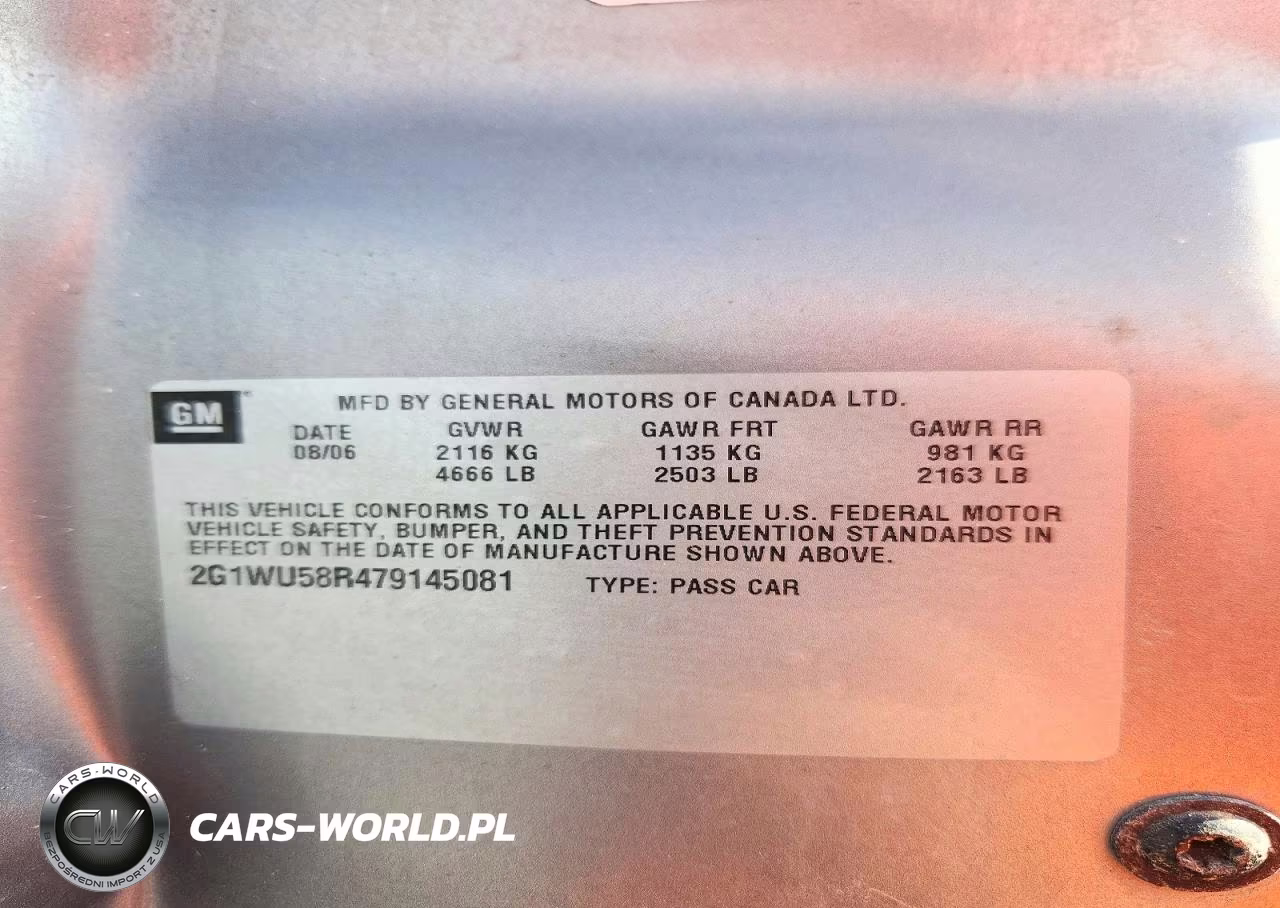 2007 Chevrolet Impala Ltz VIN:2G1WU58R479145081 - 13