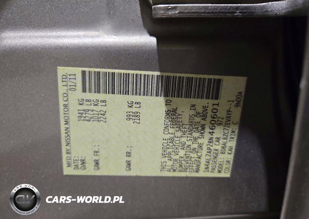 2011 Nissan Altima 2.5 VIN:1N4AL2AP2BN460601 - 12