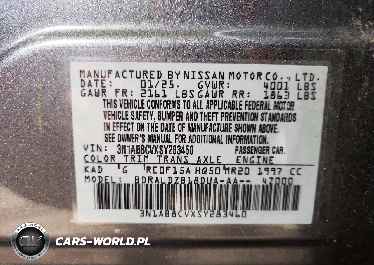 2025 Nissan Sentra Sv VIN:3N1AB8CVXSY283460 - 12