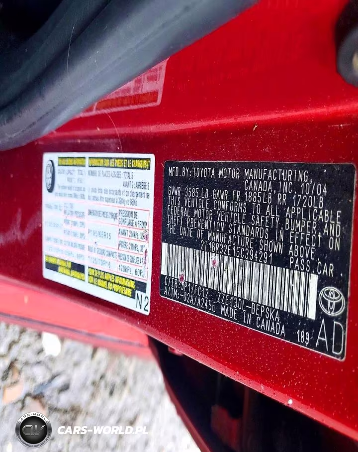 2005 Toyota Corolla Ce VIN:2T1BR32E15C394291 - 12